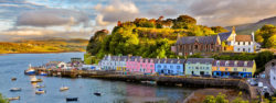 view on Portree before sunset, Isle of Skye, Scotland